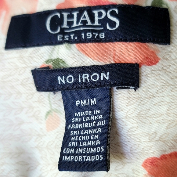 Chaps Petite Button-Down Floral Blouse Size M - Picture 7 of 8